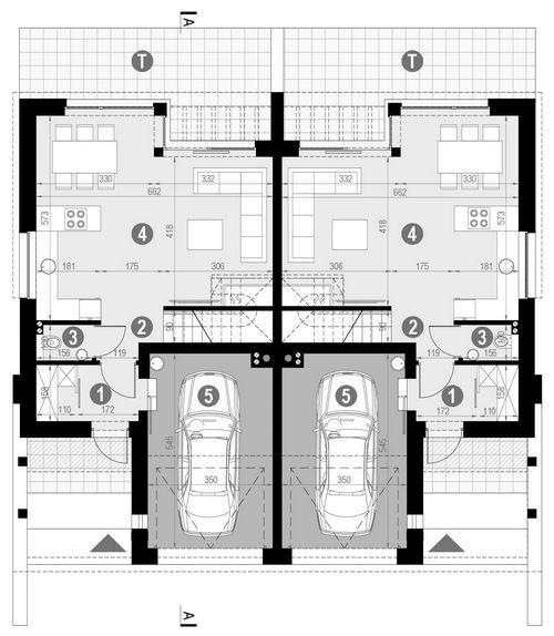 Rzut parteru POW. 124,5 m²