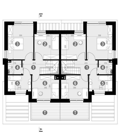 Rzut piętra POW. 60,2 m²