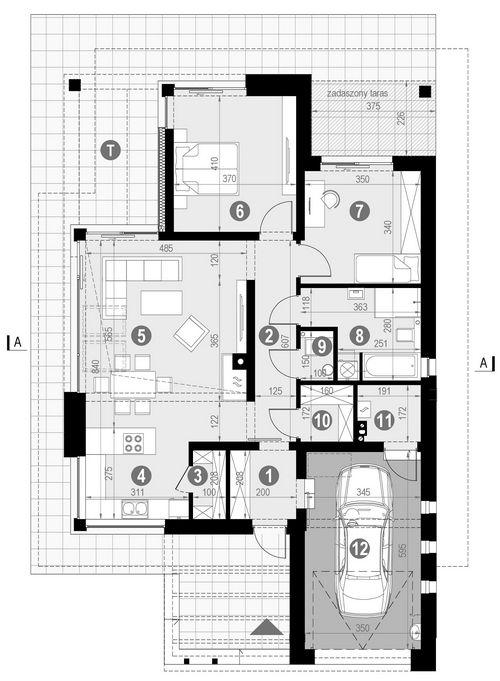 Rzut parteru POW. 114,5 m²