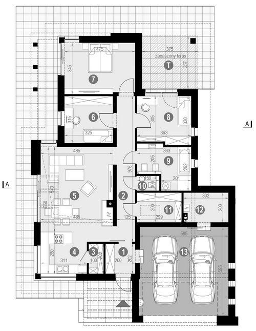Rzut parteru POW. 152,2 m²