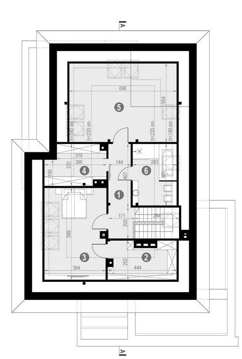 Rzut poddasza POW. 100,7 m²