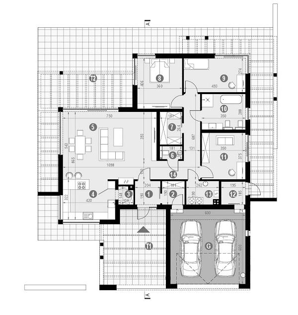 Rzut parteru POW. 177,8 m²