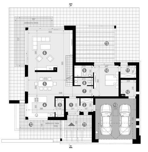 Rzut parteru POW. 156,3 m²