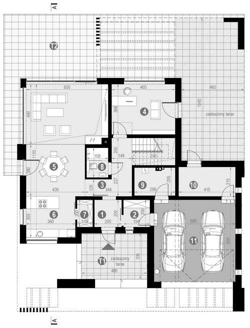 Rzut parteru POW. 146,6 m²