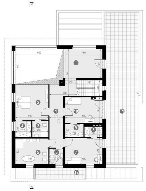 Rzut piętra POW. 203,5 m²