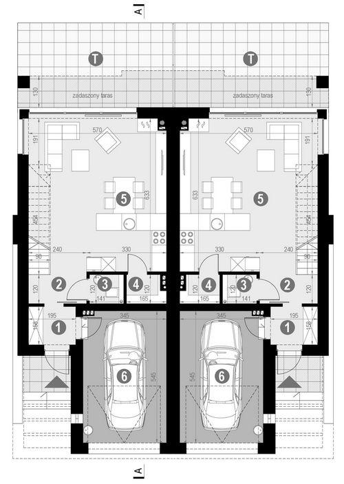 Rzut parteru POW. 63,7 m²