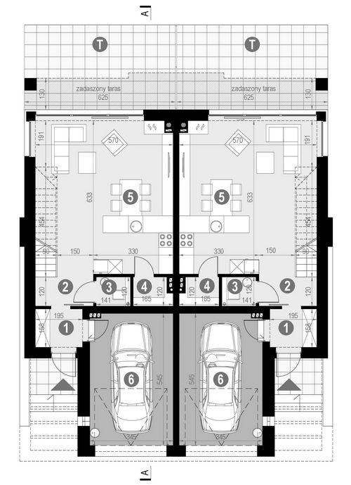 Rzut parteru POW. 127,5 m²