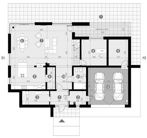 Rzut parteru POW. 200,5 m²