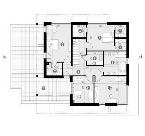 Rzut piętra POW. 214,4 m²