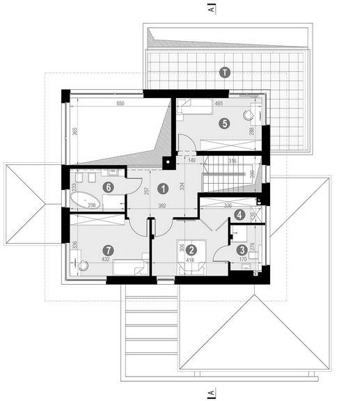 Rzut piętra POW. 95,5 m²