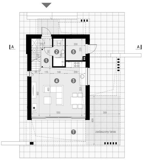 Rzut parteru POW. 40,9 m²