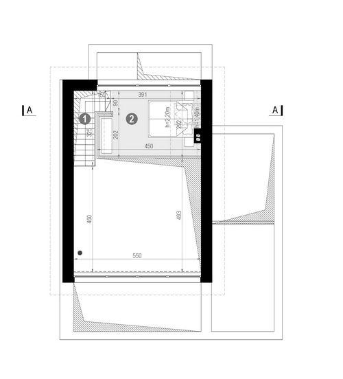 Rzut poddasza POW. 14,8 m²