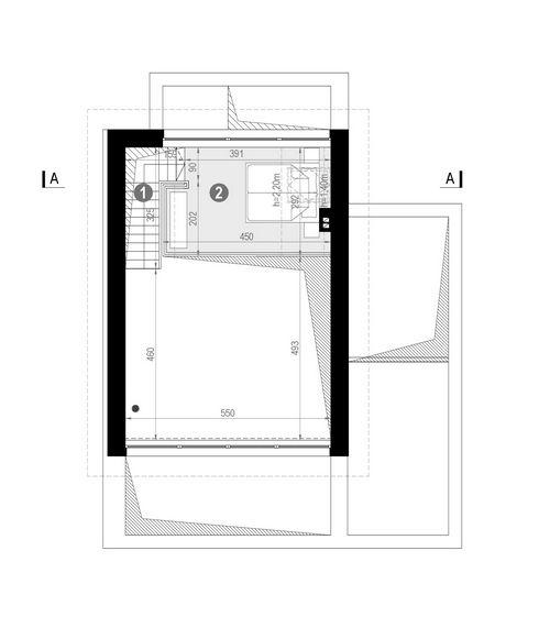 Rzut poddasza POW. 14,8 m²