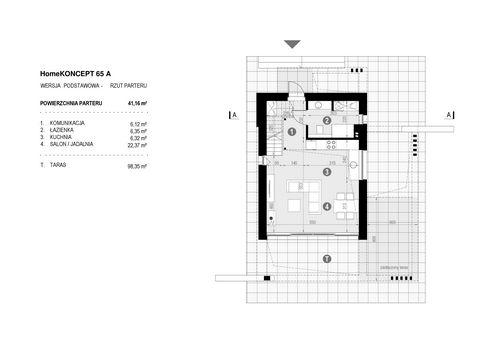 Rzut parteru POW. 41,2 m²