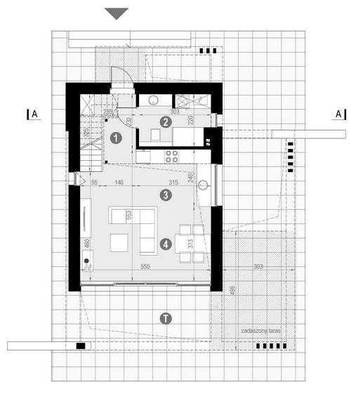 Rzut parteru POW. 41,2 m²