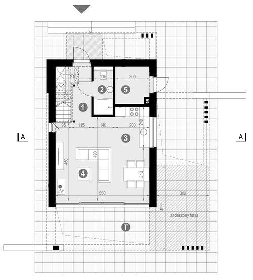 Rzut parteru POW. 40,9 m²
