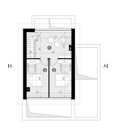 Rzut poddasza POW. 41,2 m²