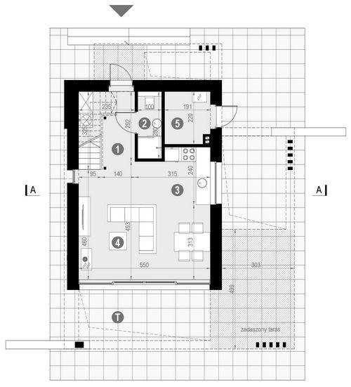 Rzut parteru POW. 40,9 m²