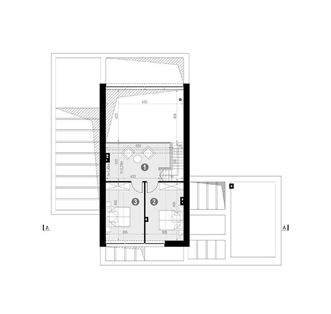 Rzut poddasza POW. 46,1 m²