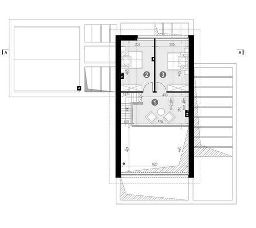 Rzut poddasza POW. 46,1 m²