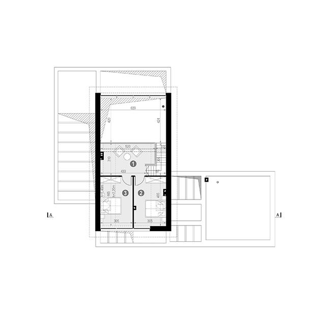 Rzut poddasza POW. 46,1 m²