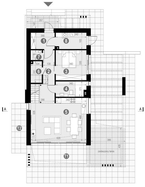 Rzut parteru POW. 70,0 m²