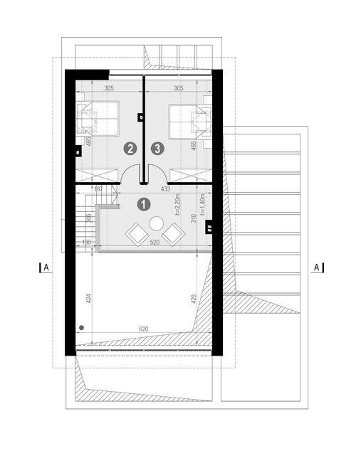 Rzut poddasza POW. 45,1 m²