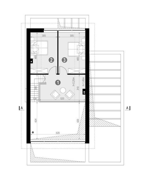 Rzut poddasza POW. 45,2 m²