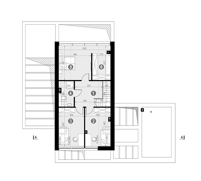 Rzut poddasza POW. 70,1 m²
