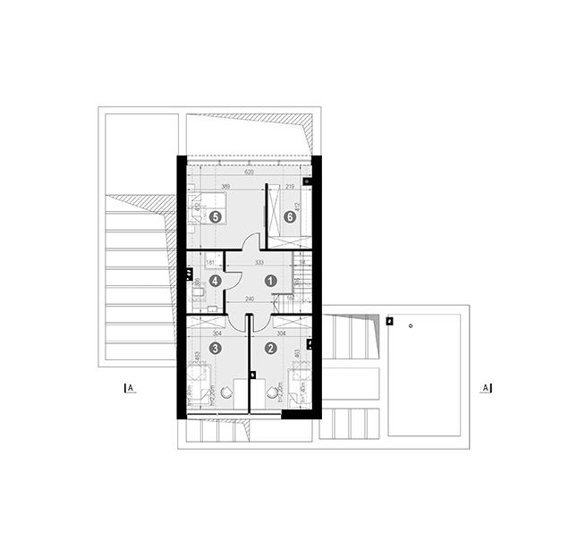 Rzut poddasza POW. 70,1 m²