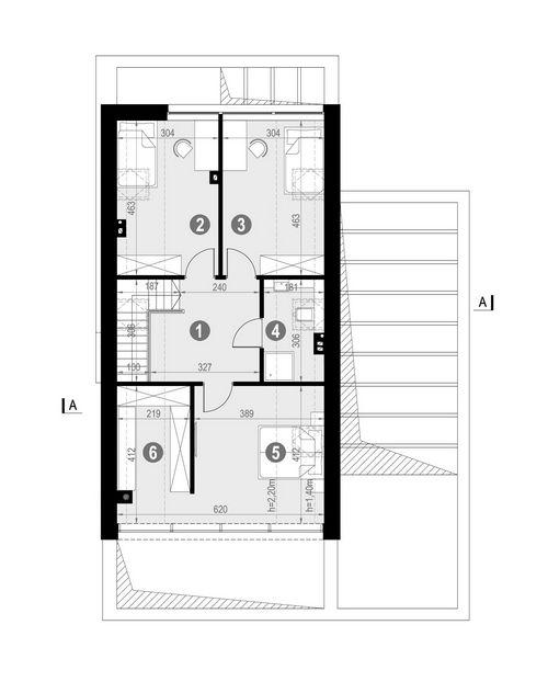 Rzut poddasza POW. 70,1 m²