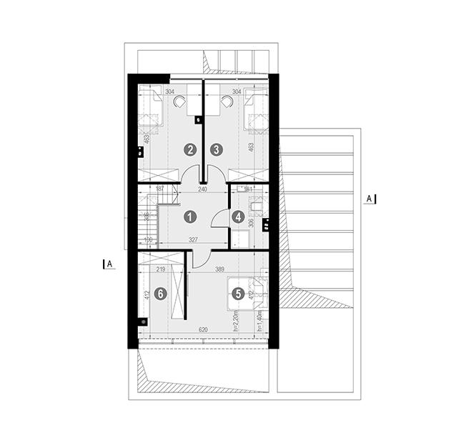 Rzut poddasza POW. 70,1 m²