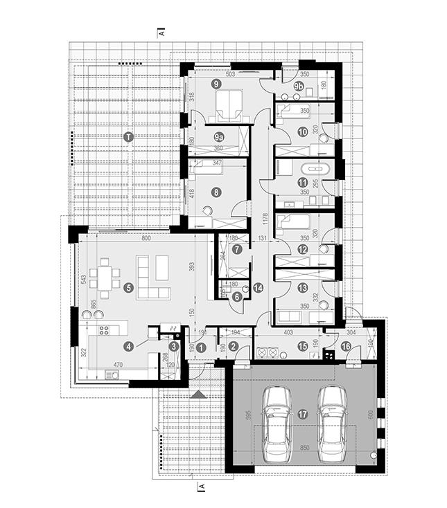 Rzut parteru POW. 246,2 m²