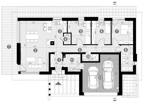 Rzut parteru POW. 146,1 m²