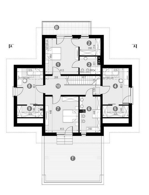 Rzut poddasza POW. 163,4 m²