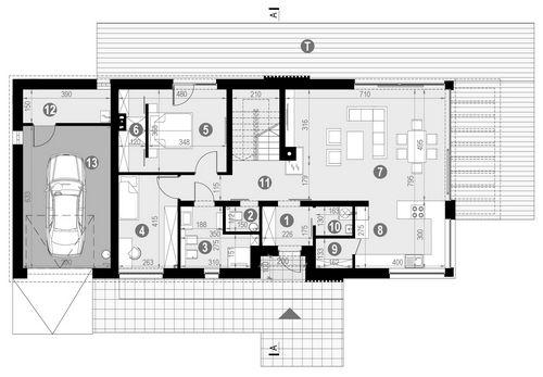 Rzut parteru POW. 132,4 m²
