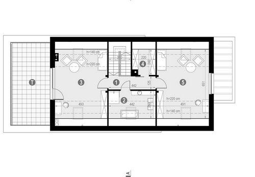 Rzut poddasza POW. 118,0 m²