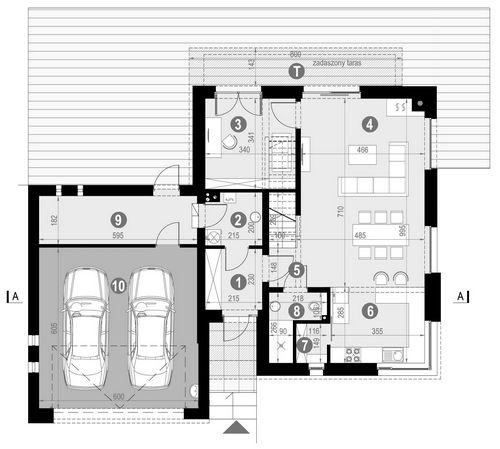 Rzut parteru POW. 120,3 m²