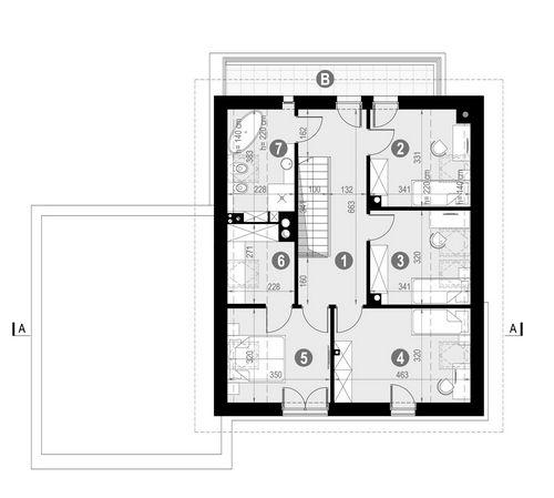 Rzut poddasza POW. 84,2 m²