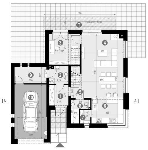 Rzut parteru POW. 101,4 m²