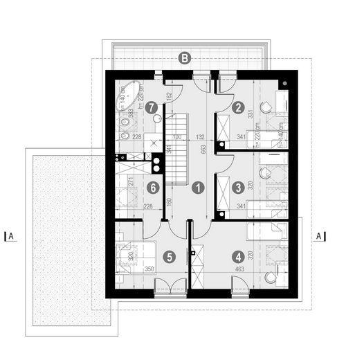 Rzut poddasza POW. 84,2 m²