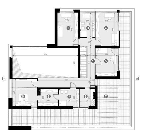 Rzut piętra POW. 230,5 m²