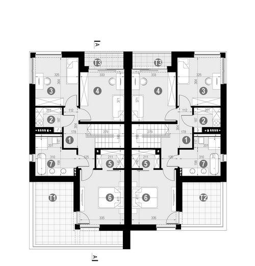 Rzut piętra POW. 91,4 m²