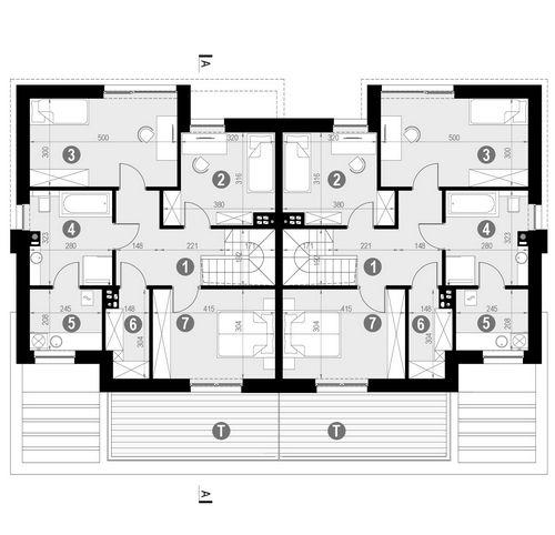 Rzut piętra POW. 79,3 m²