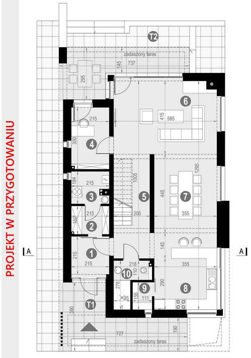 Rzut parteru POW. 92,3 m²