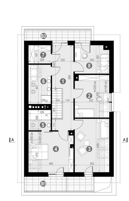 Rzut poddasza POW. 115,6 m²