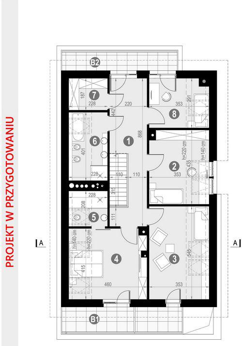Rzut poddasza POW. 115,6 m²