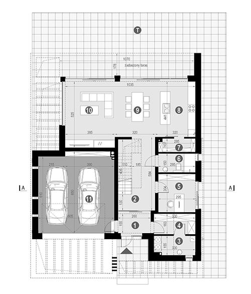 Rzut parteru POW. 133,2 m²