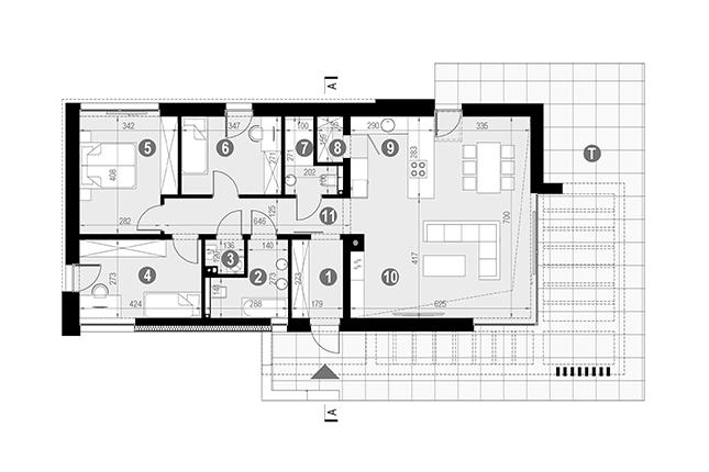 Rzut parteru POW. 103,0 m²