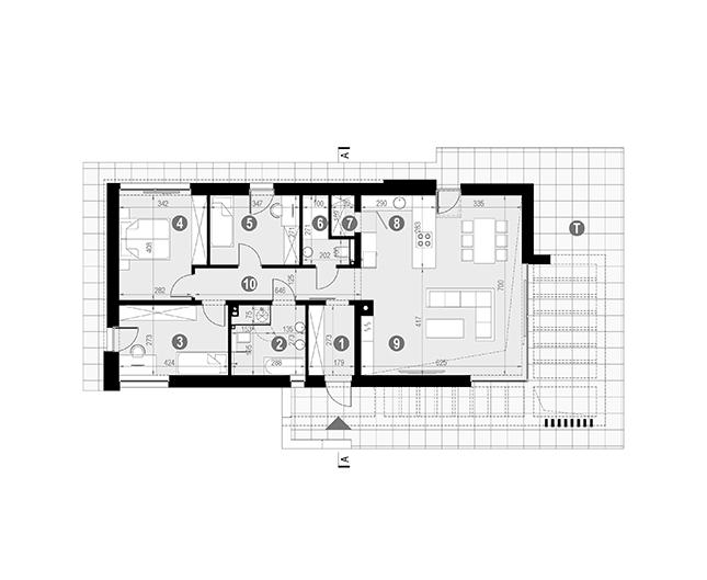 Rzut parteru POW. 103,4 m²